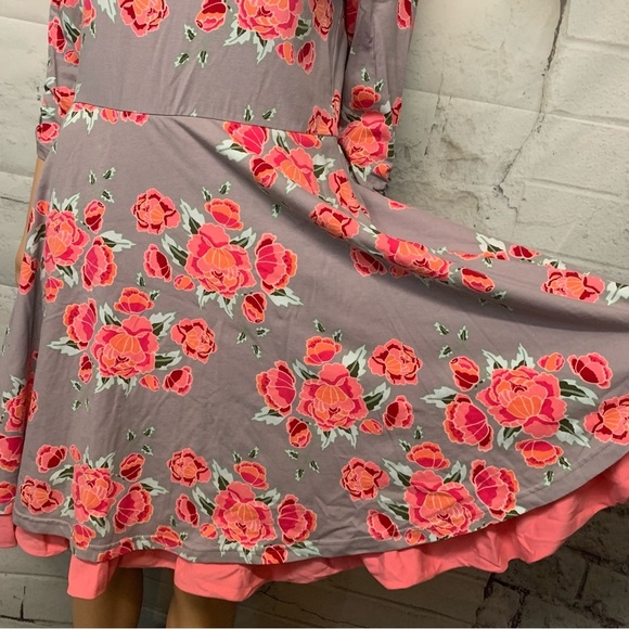 MATILDA JANE Marzipan rose dress size M gray pink preppy stretch summer … - Picture 4 of 10